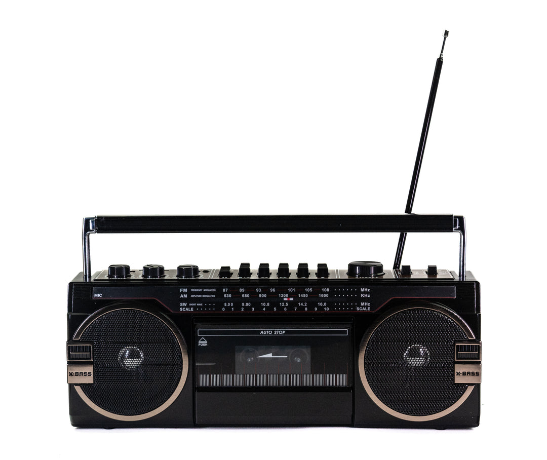Studio 57 - Reproductor de Casetes con FM & Bluetooth, Negro