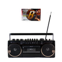 Studio 57 - Reproductor de casetes con FM y Bluetooth, Negro + Cinta de casete