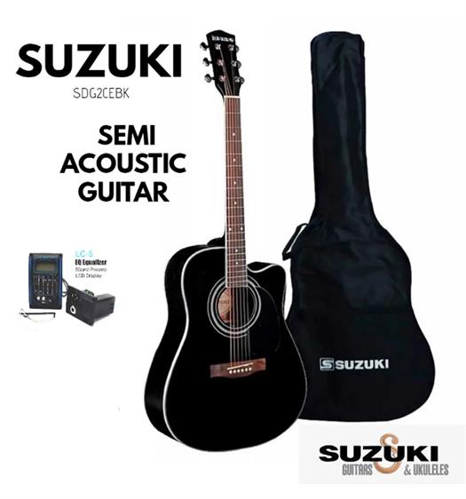 Guitarra Western Suzuki en Black - EQ SDG-2CE