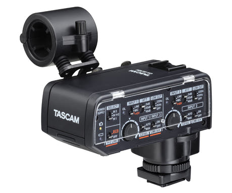 Adaptador de micrófonos Tascam CA-XLR2N para cámara, Nikon ZR