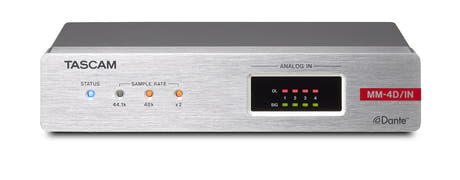 Tascam MM-4D IN Convertidor Dante analógico de 4 canales, XLR
