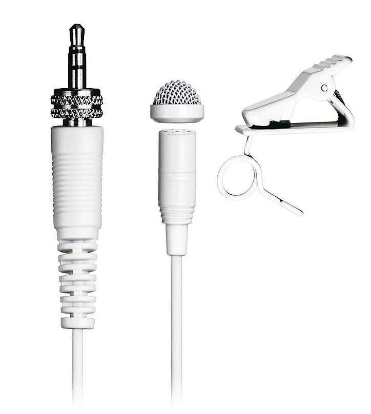 Tascam TM-10L knaphulsmikrofon minijack med omløber, Hvid