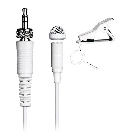 Tascam TM-10L knaphulsmikrofon minijack med omløber, Hvid