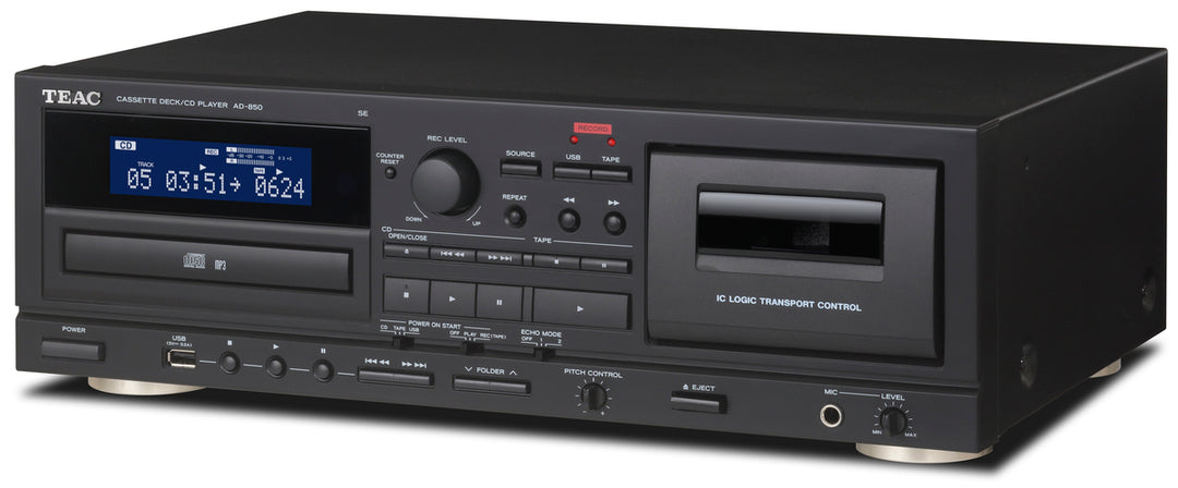 TEAC AD-850-SE Reproductor de CD y Casete con USB (Negro)