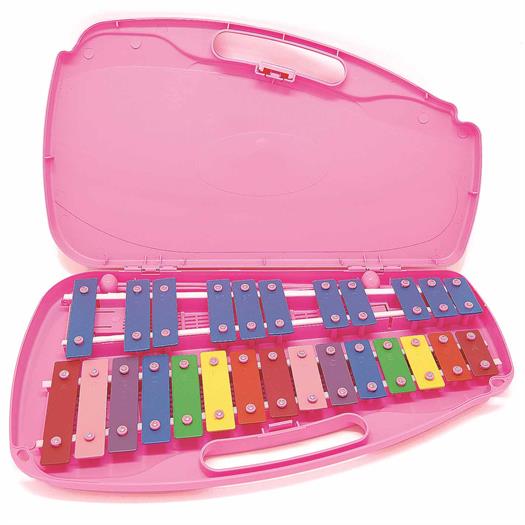 Metalófono en hardcase rosa - 26 tonos