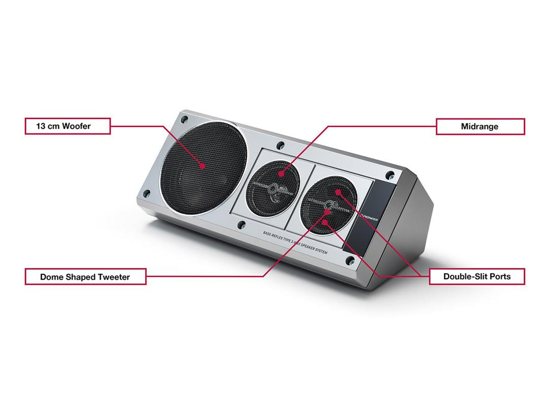Pioneer TS-X40SXT altavoces retro de 3 vías para bandeja trasera – 100W máx., 13 cm