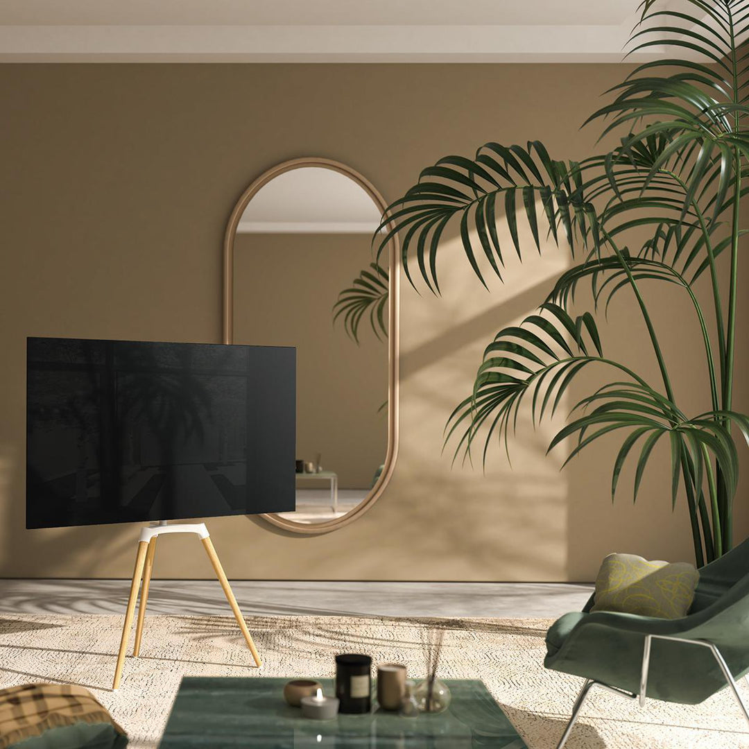 Soporte de suelo para TV (Blanco, Haya, 50-65")