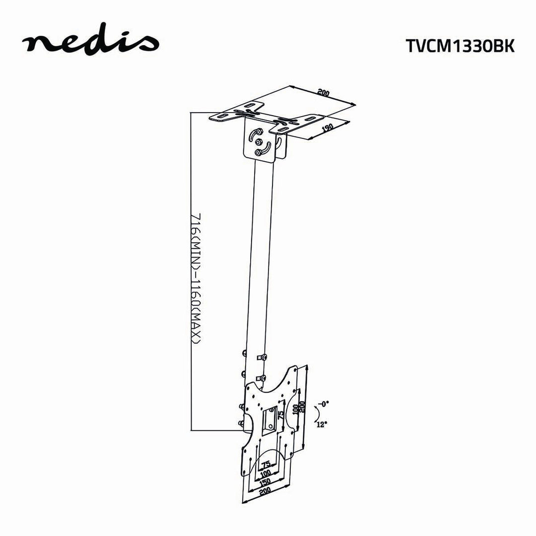 Soporte de Techo para TV Totalmente Ajustable (26-42", 20kg)