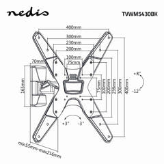 Soporte de Pared para TV Totalmente Ajustable 26-42 " 30 kg Plata/Negro