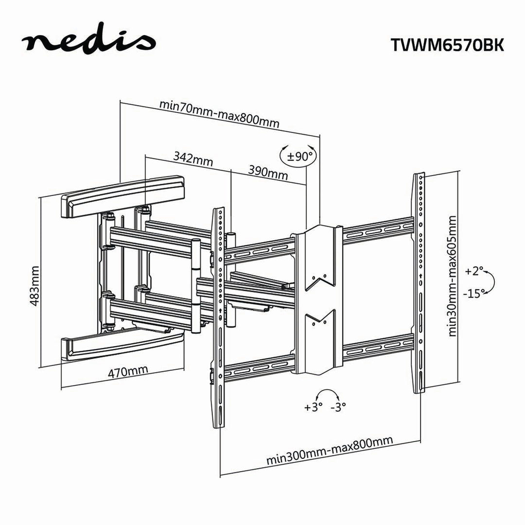 Soporte de TV de Movimiento Completo (43-90")