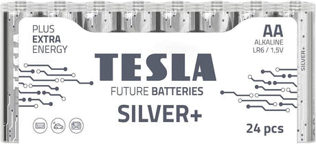 Tesla Silver+ AA Alkaline Baterías (24 uds)