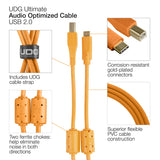 UDG Ultimate Audio Cable USB 2.0 C-B Naranja Recto 1,5m