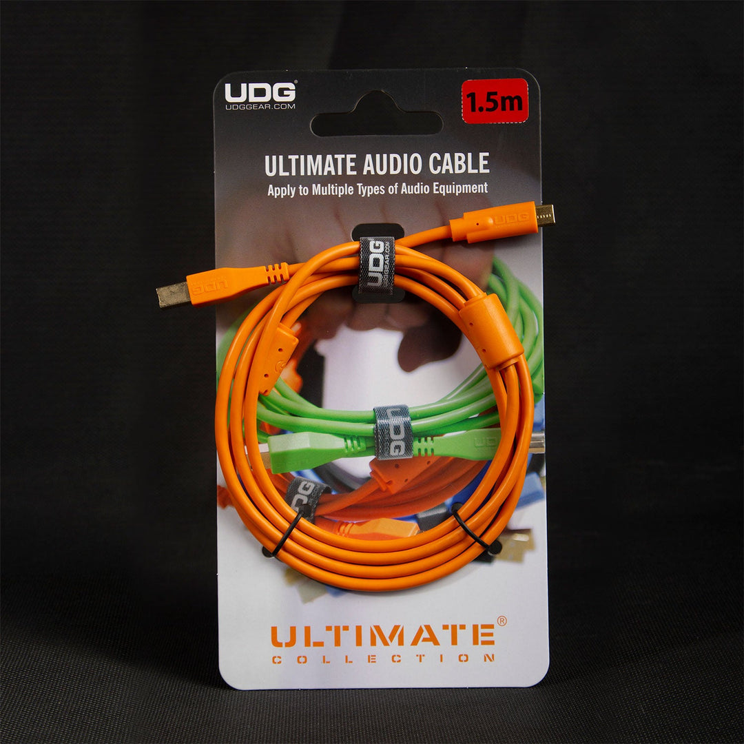 UDG Ultimate Audio Cable USB 2.0 C-B Naranja Recto 1,5m