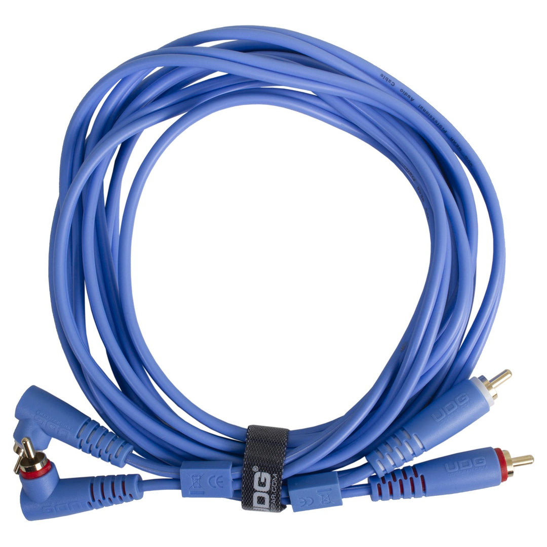 UDG Ultimate Audio Cable Set RCA Recto-RCA Angular Azul 3m