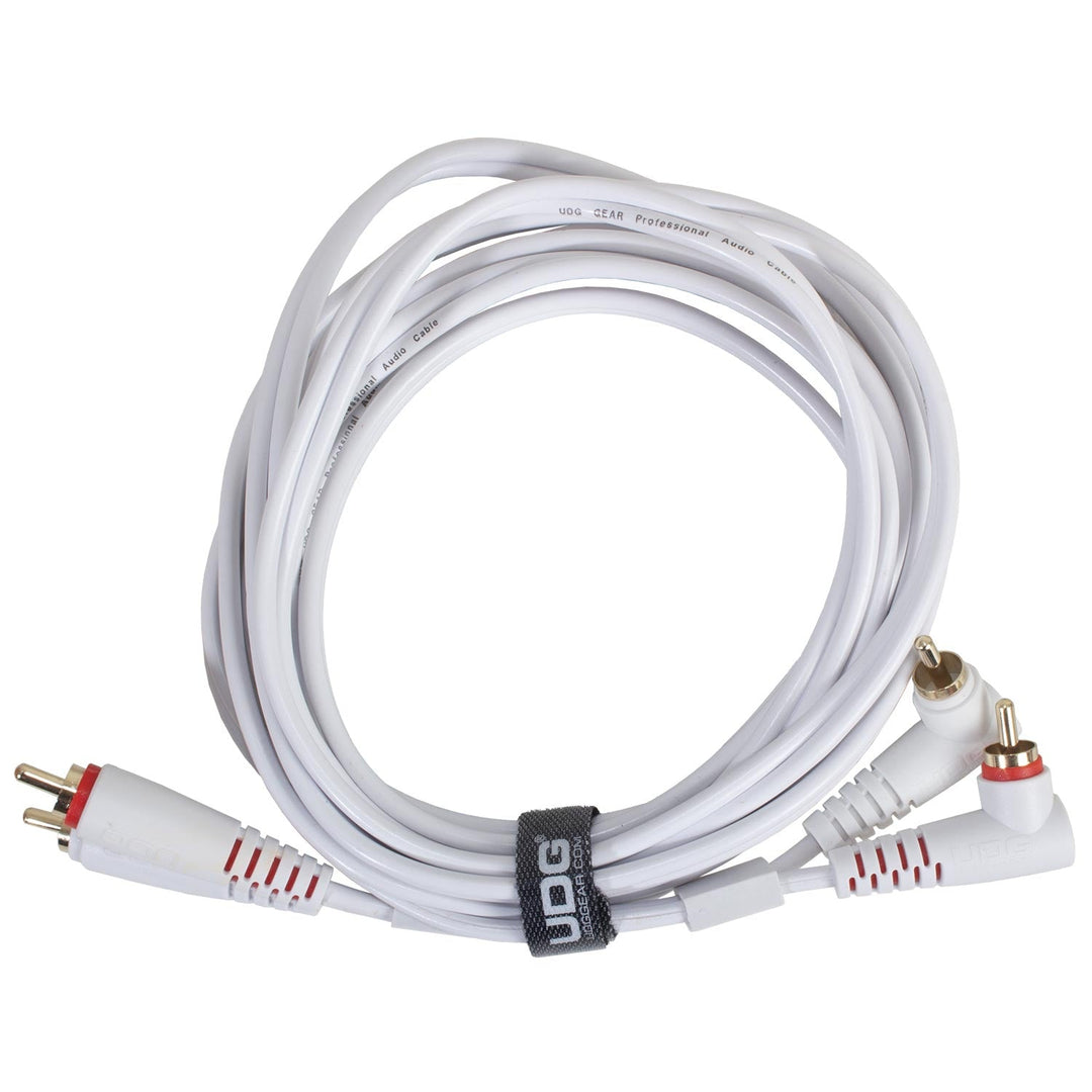 UDG Ultimate Audio Cable Set RCA Recto-RCA Angular Blanco 3m