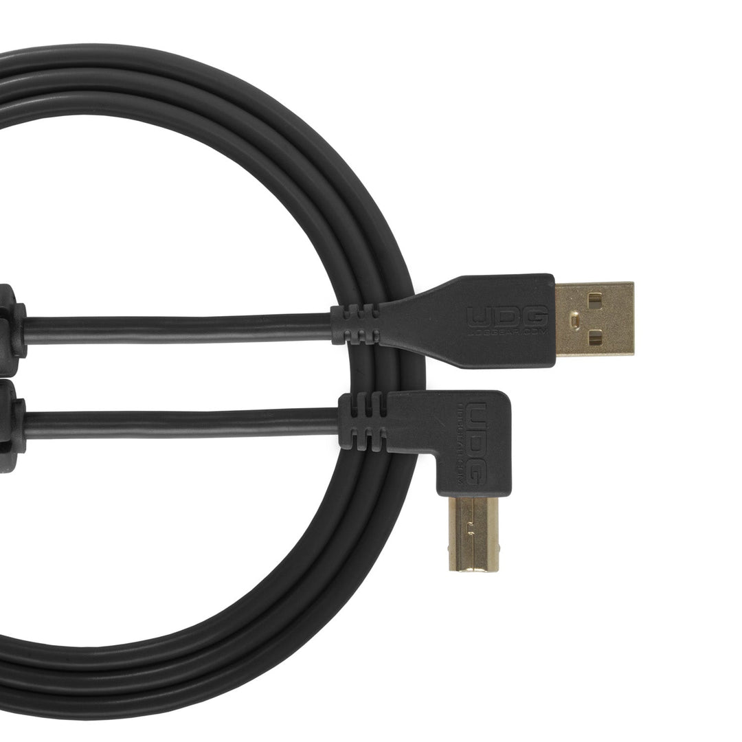 UDG Ultimate Audio Cable USB 2.0 A-B Negro Acodado 2m