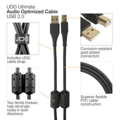 UDG Ultimate Audio Cable USB 2.0 A-B Negro Acodado 1m