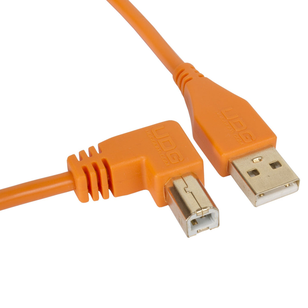 UDG Ultimate Audio Cable USB 2.0 A-B Naranja Acodado 1m