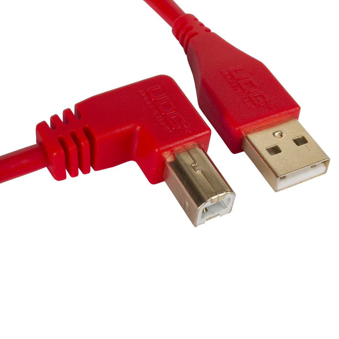 UDG Ultimate Audio Cable USB 2.0 A-B roja angulada 3m