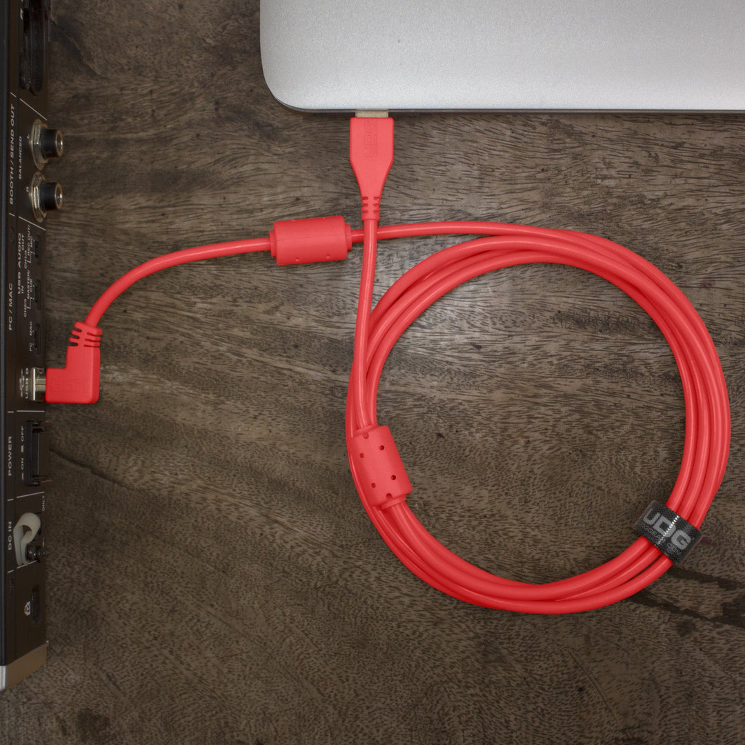 UDG Ultimate Audio Cable USB 2.0 A-B roja angulada 3m