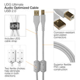 UDG Ultimate Audio Cable USB 2.0 A-B Blanco Acodado 1m