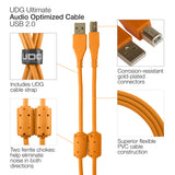 UDG Ultimate Audio Cable USB 2.0 A-B Naranja Recto 3m