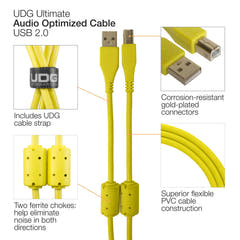 UDG Ultimate Audio Cable USB 2.0 A-B Amarillo Recto 1m