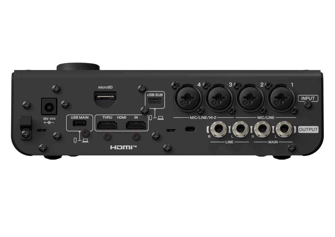 Yamaha URX44V Interfaz de audio/vídeo USB-C (Negro) - Versión de vídeo