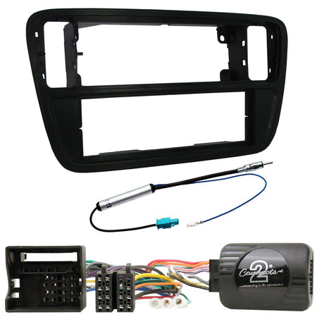 1-DIN KIT para Mii, Citigo y Up (Negro Mate)