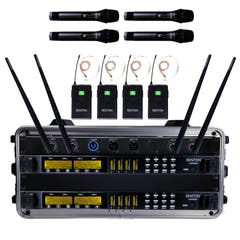 Renton Rack Sistema Inalámbrico Combinado (4 de Mano + 4 Auriculares)