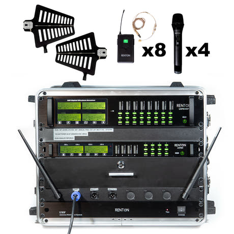 Renton Rack Sistema Inalámbrico Combinado (4 de Mano + 8 Auriculares)