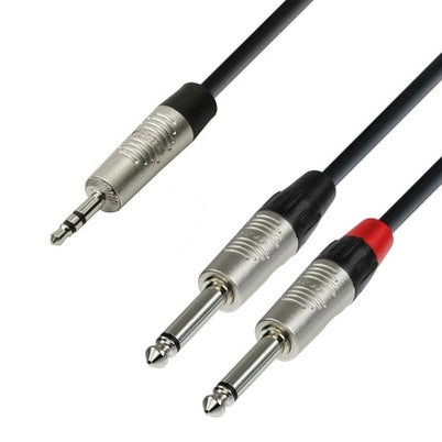 Y-splitkabel Minijack a 6,3mm Jack (1,5m)