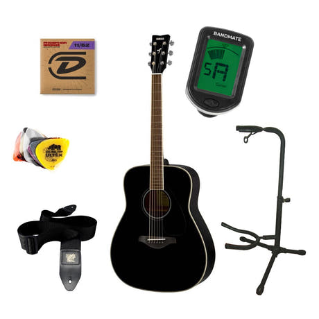 Yamaha FG820 BLII Paquete de inicio de Guitarras Western (Negro)