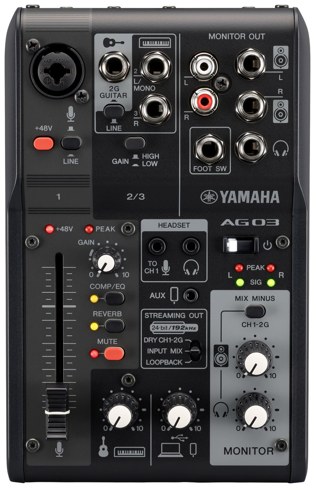 Yamaha AG03 MkII - Paquete para Streaming en Vivo (Negro)