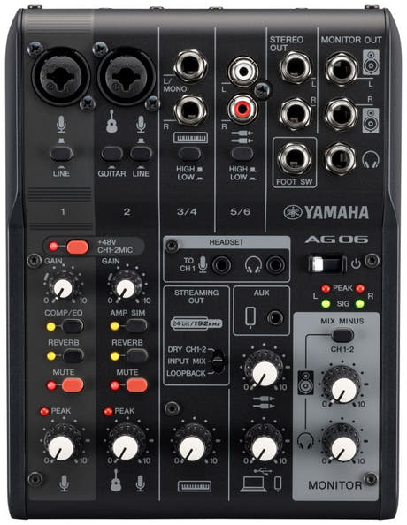 Yamaha AG06 MkII - Mezclador para Streaming en Vivo (Negro)