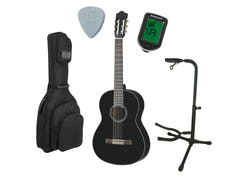 Yamaha C40II Guitarra clásica española Paquete de inicio (Negro)