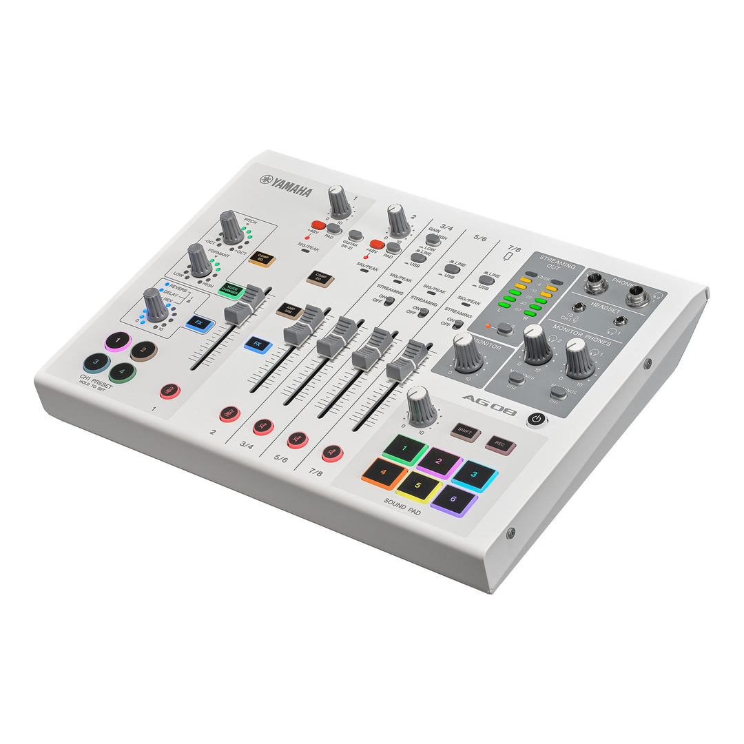 Yamaha AG08 - Mezclador para streaming en vivo (Blanco)