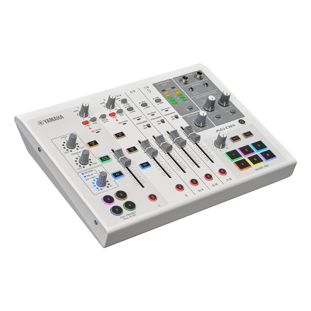 Yamaha AG08 - Mezclador para streaming en vivo (Blanco)