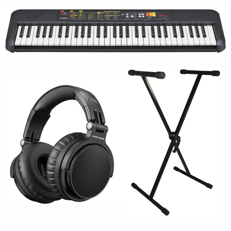 Yamaha PSR-F52 Teclados (Sort) Bundle