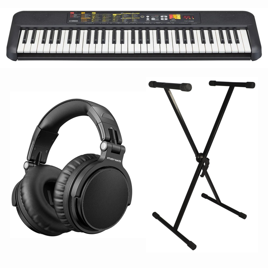 Yamaha PSR-F52 Teclados (Sort) Bundle