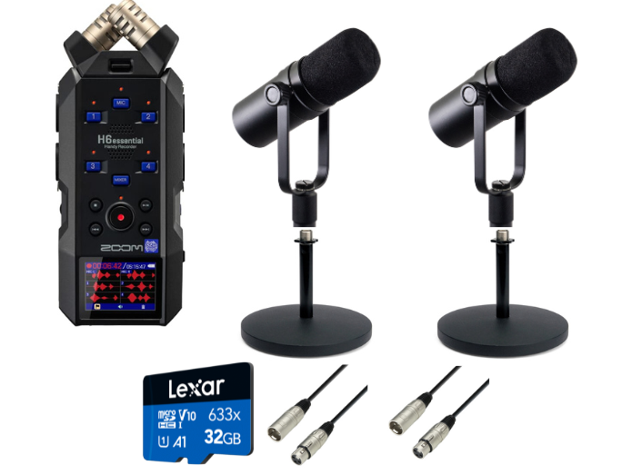 Zoom H6e Paquete Esencial de Podcast (2 Personas)