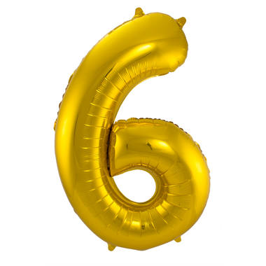 Globo de Foil Número 6 (Oro, 86 cm)