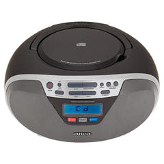 AIWA CDT-200 Boombox – CD, Bluetooth, USB y radio FM, plateado