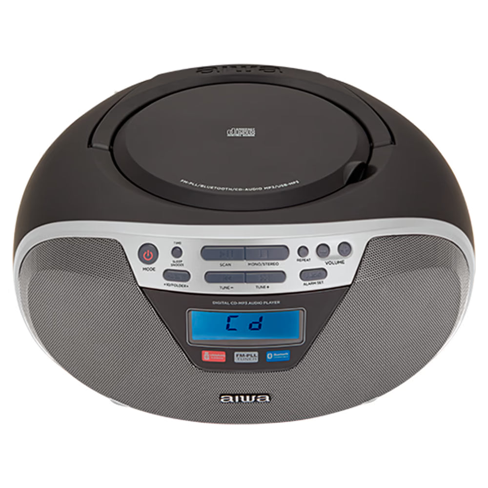 AIWA CDT-200 Boombox – CD, Bluetooth, USB y radio FM, plateado