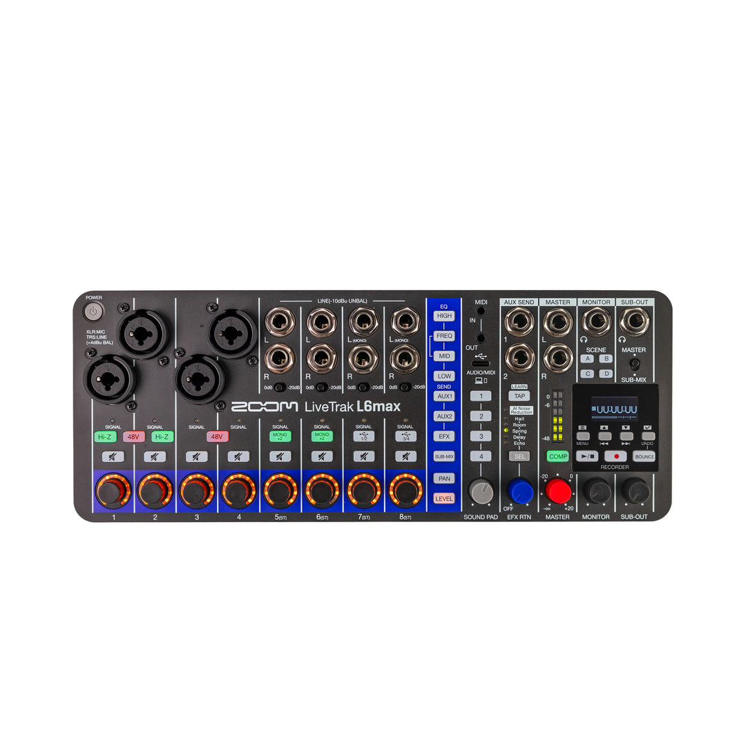 ZOOM LiveTrak L6max 12 canales Mixer + Recorder