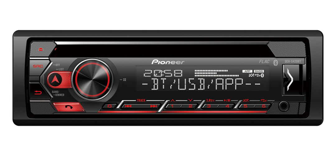 Pioneer DEH-S420BT 1-DIN Estéreo para Auto con CD, Bluetooth y USB
