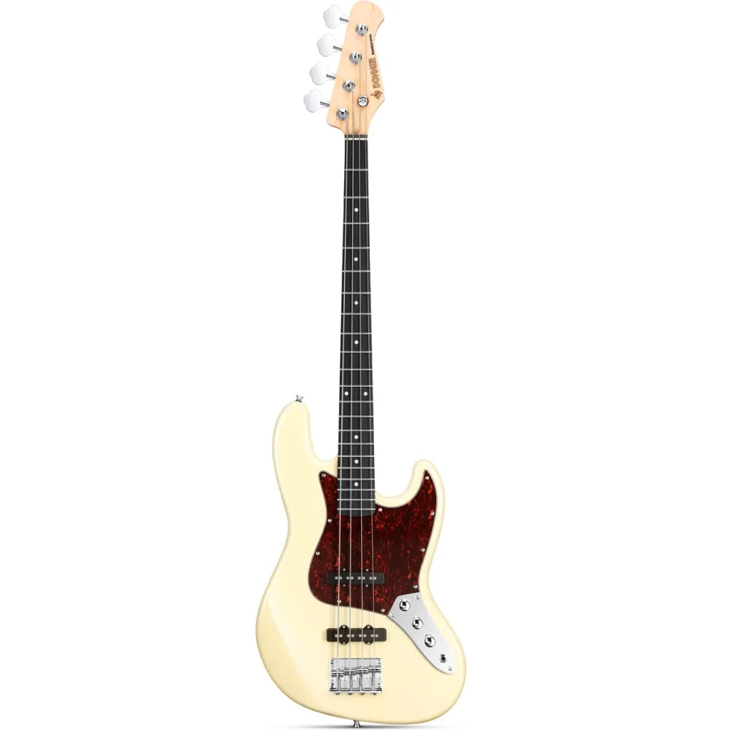 Donner DJB-510B paquete de bajo eléctrico olympic white