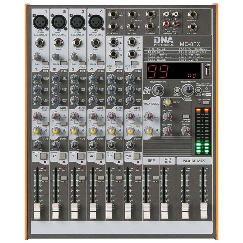 DNA ME-8FX mezclador de 8 canales con Bluetooth