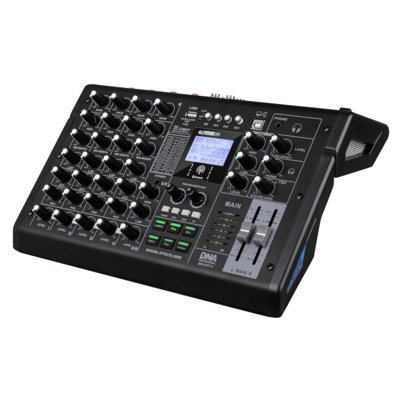 DNA MIX-EFF 6 mezclador analógico de 6 canales con Bluetooth, USB y DSP