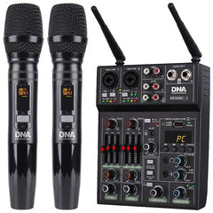 Mezclador de sonido DNA con set de micrófonos inalámbricos